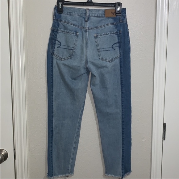 AMERICAN EAGLE Vintage High Rise Jeans Two Tone - Picture 5 of 6